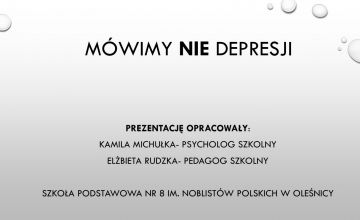 Mówimy NIE depresji